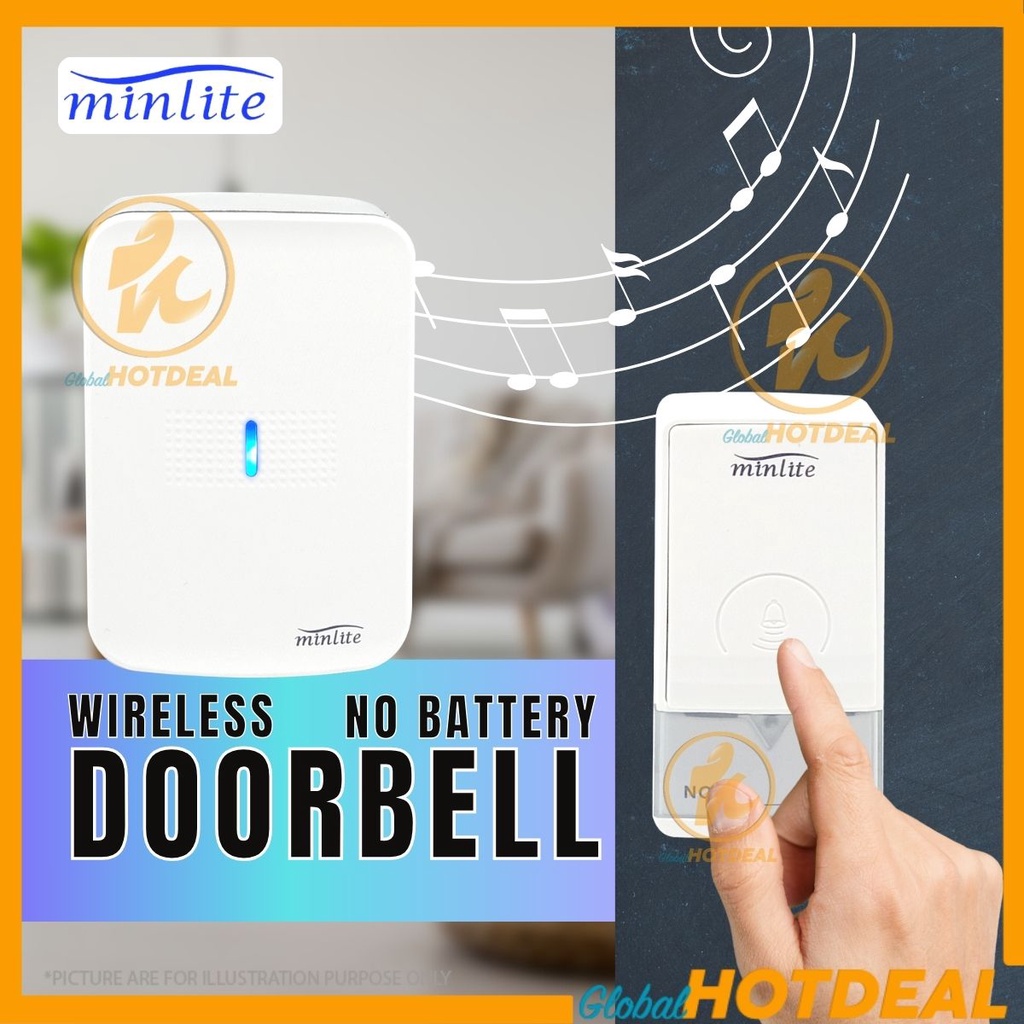 [KINETIC ENERGY] Self-Powered Wireless Doorbell Loceng Rumah Door Chime ...