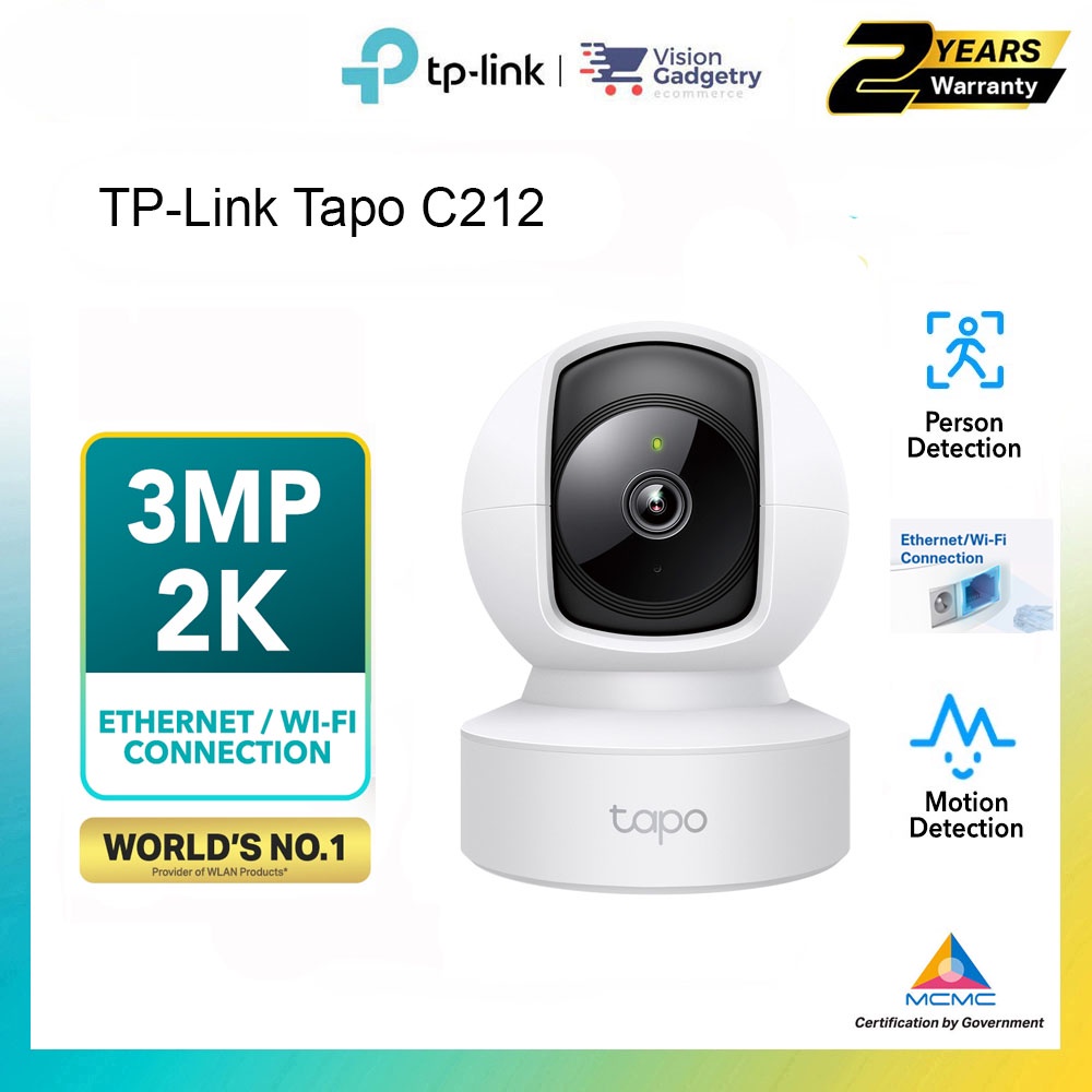 TP Link Tapo C212 Wifi Camera Home Security 2K 3MP Full HD Camera Base Shopee Malaysia