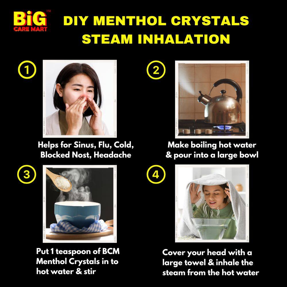 Pure Menthol Crystal for Steam Inhalation 20g by Big Care Mart for ...