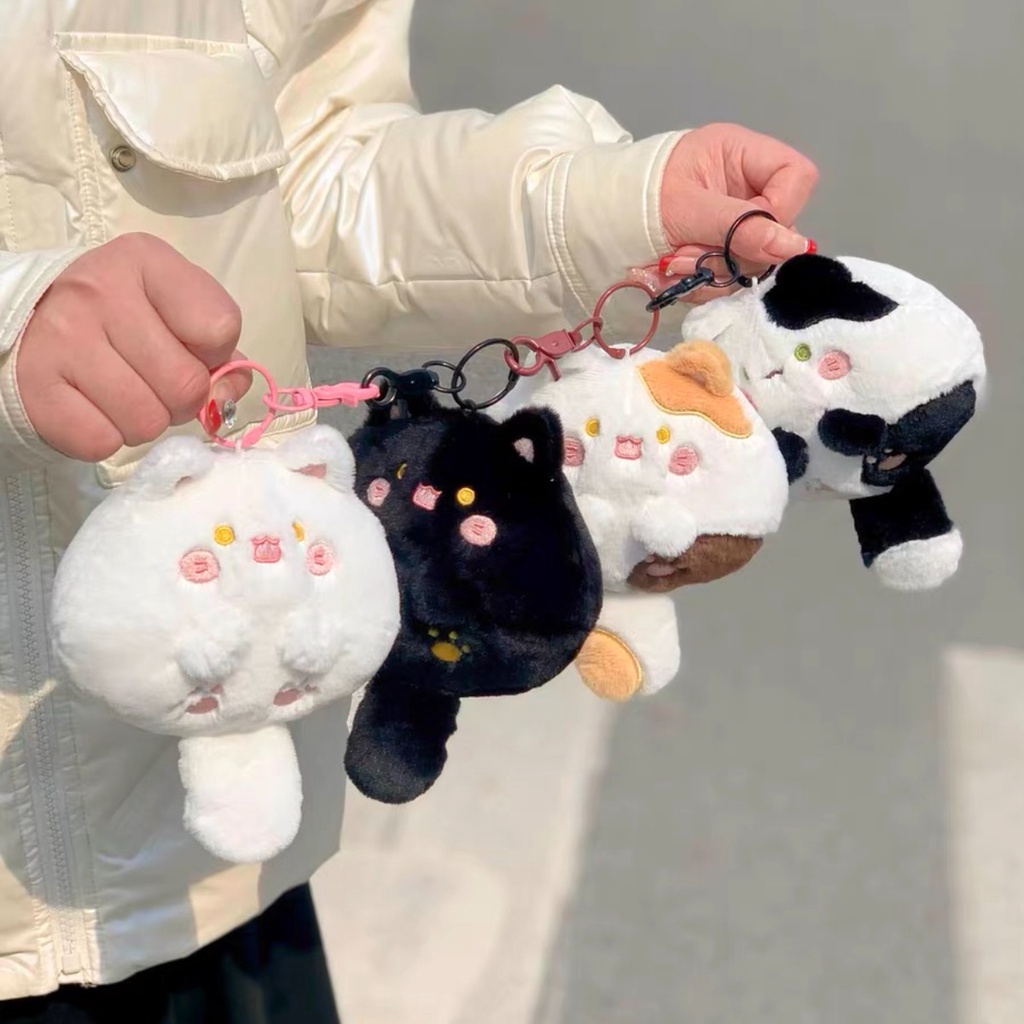 Group Meow Kitty Pendant Plush Keychain Creative Doll Schoolbag ...