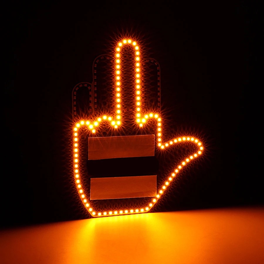 New LED Illuminated Gesture Light Car Light With Remote Road Rage Signs ...