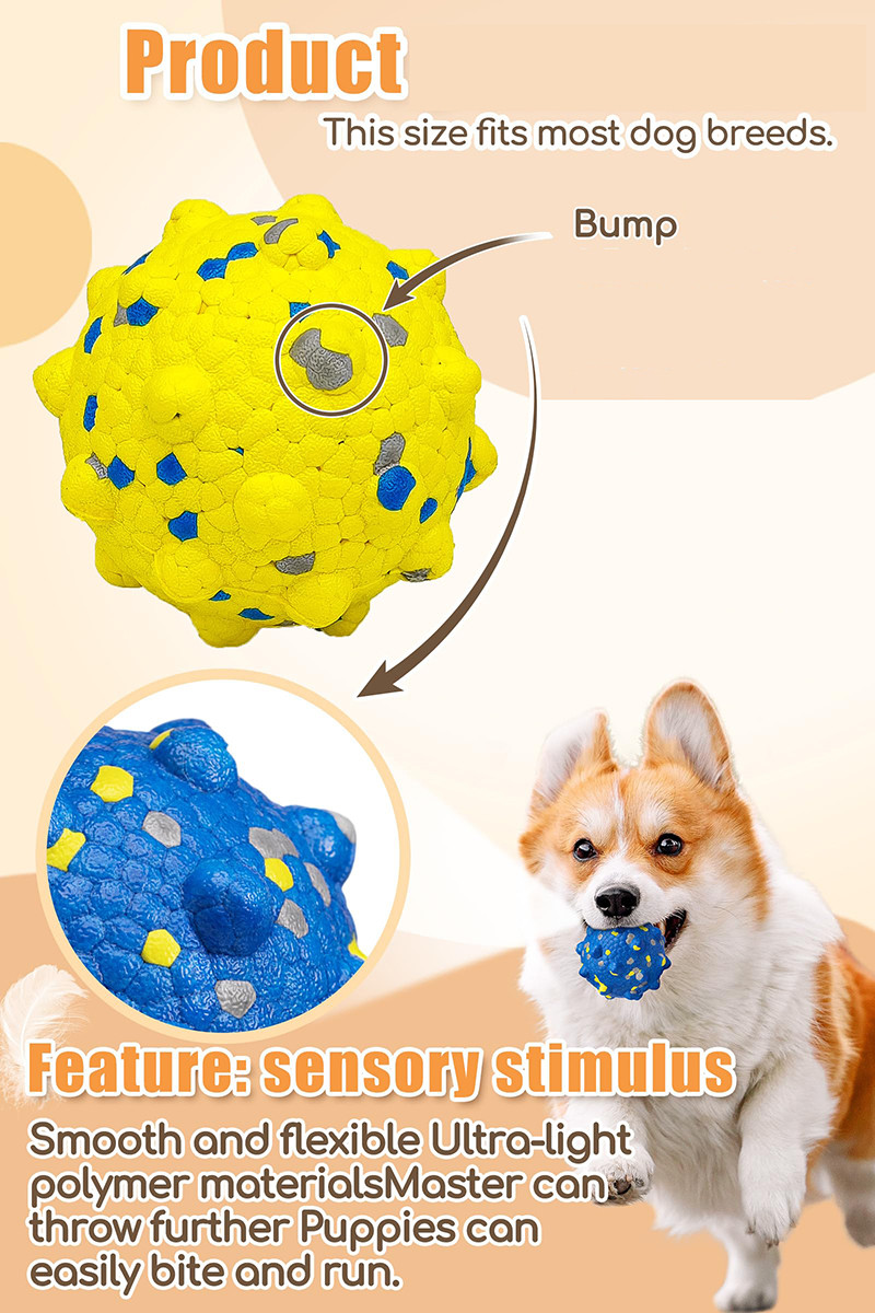 Benepaw Unique Bumpy Dog Ball with Vibrant Colors for Interactive Fetch ...