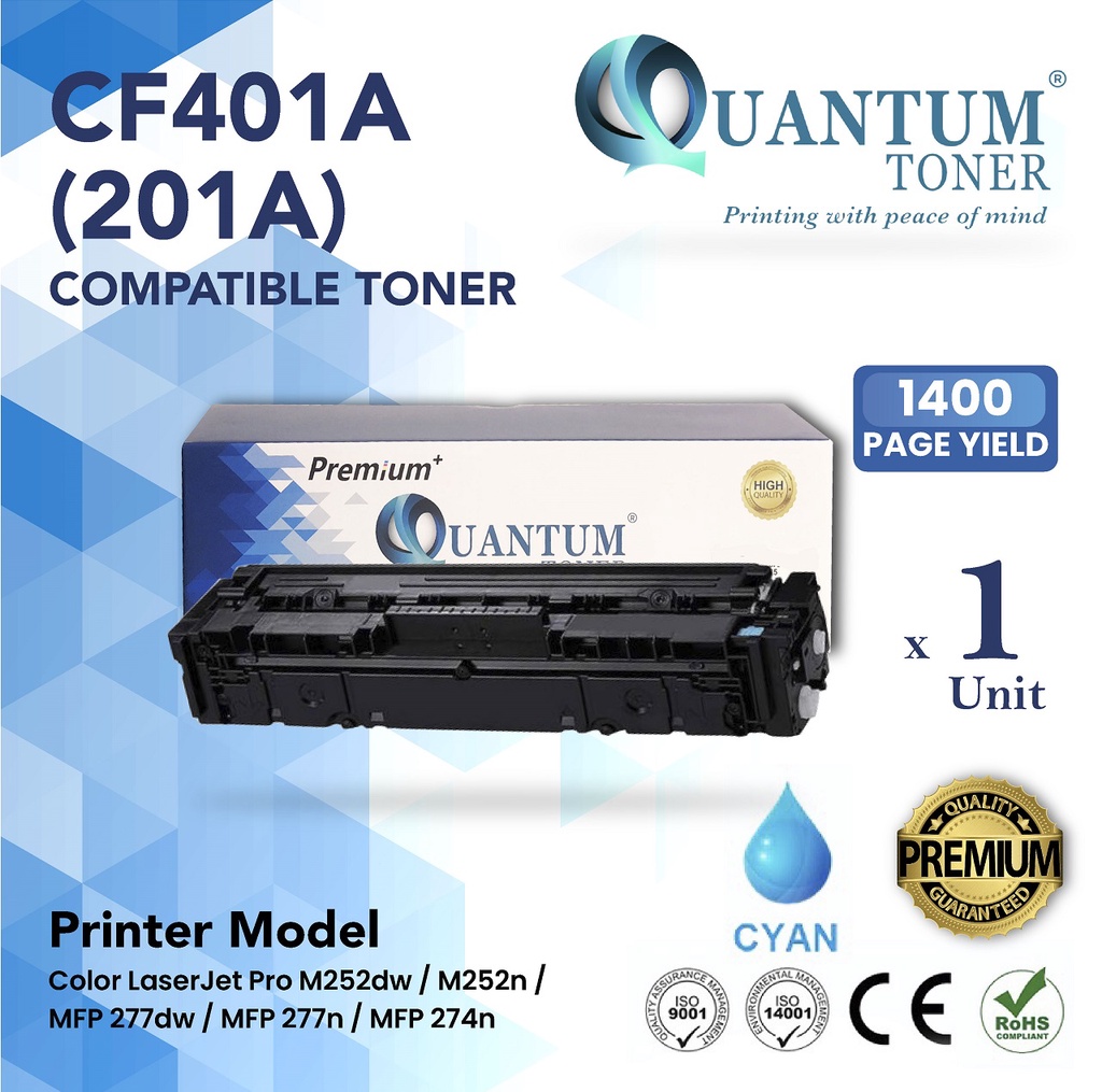 CYAN Compatible Toner 201A CF401A CF 401A for HP Color LaserJet Pro ...