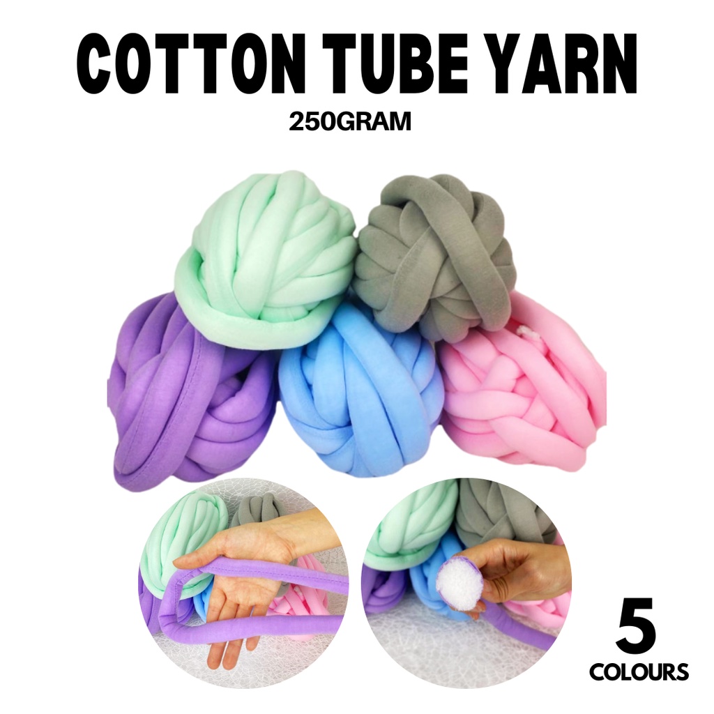 250g Cotton Tube Yarn Super Thick Chunky Jumbo Roving Bulky DIY Arm ...
