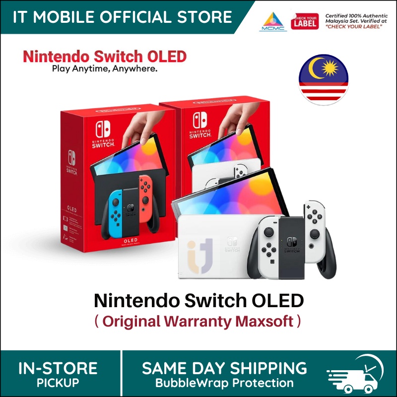 Nintendo Switch OLED Maxsoft Console White/Neon Malaysia Set 1