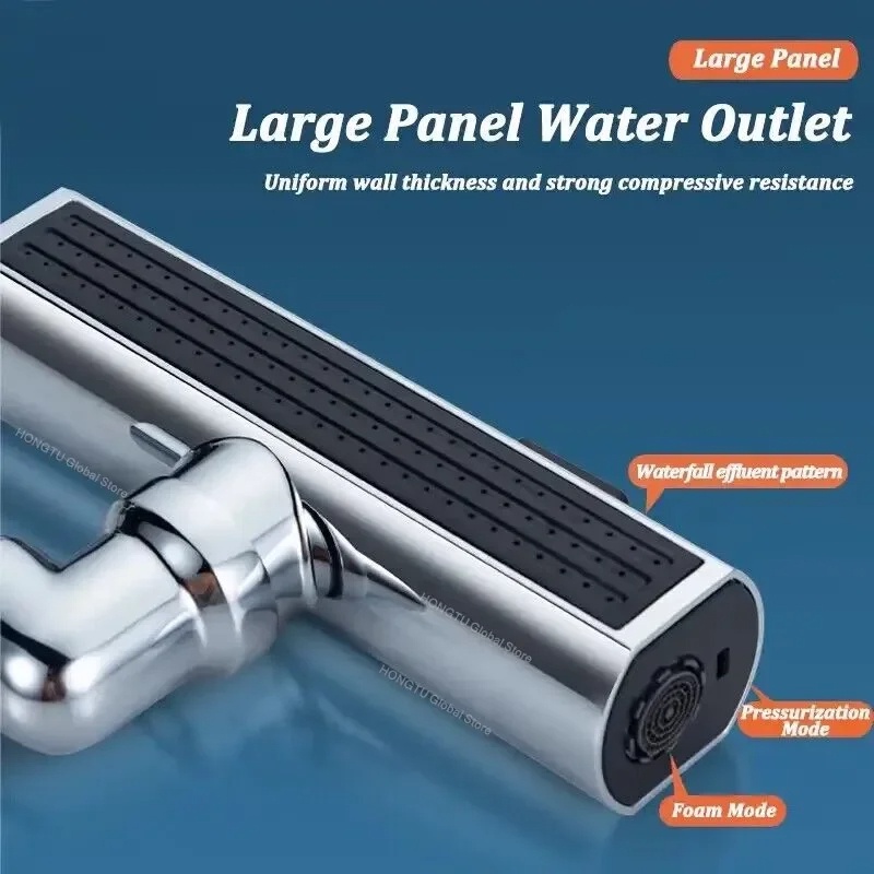 720° Rotation Waterfall Kitchen Faucet 4 mode Kitchen Sink Spray Nozzle ...
