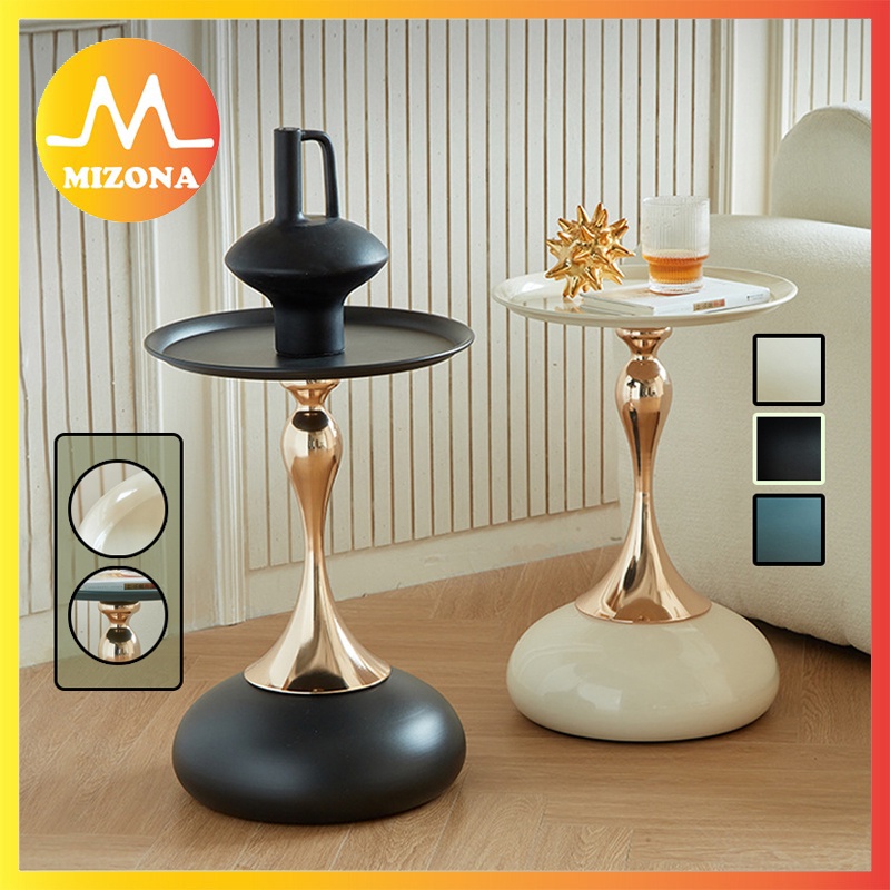 MIZONA Nordic Style Sofa Round Side Table Minimalist Living Room Corner ...
