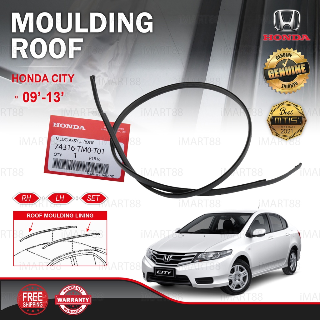 Original Mtis Honda City Tmo Roof Moulding Lining Rubber Outer Strip Getah Luar