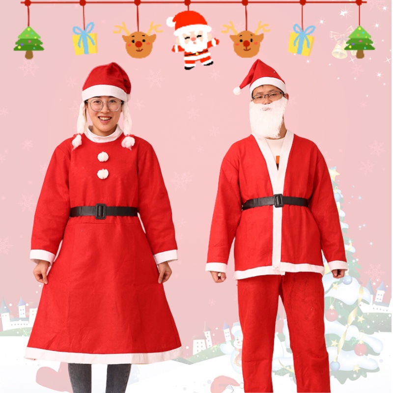 Christmas Attire Set 5-piece Santa Outfit Claus Dress-up | Shopee Malaysia