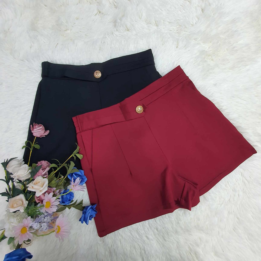 BIG SIZE 狮子纽扣带短裤（罗马布）BIG SIZE Lion Button Shorts (Rome Fabric) | Shopee