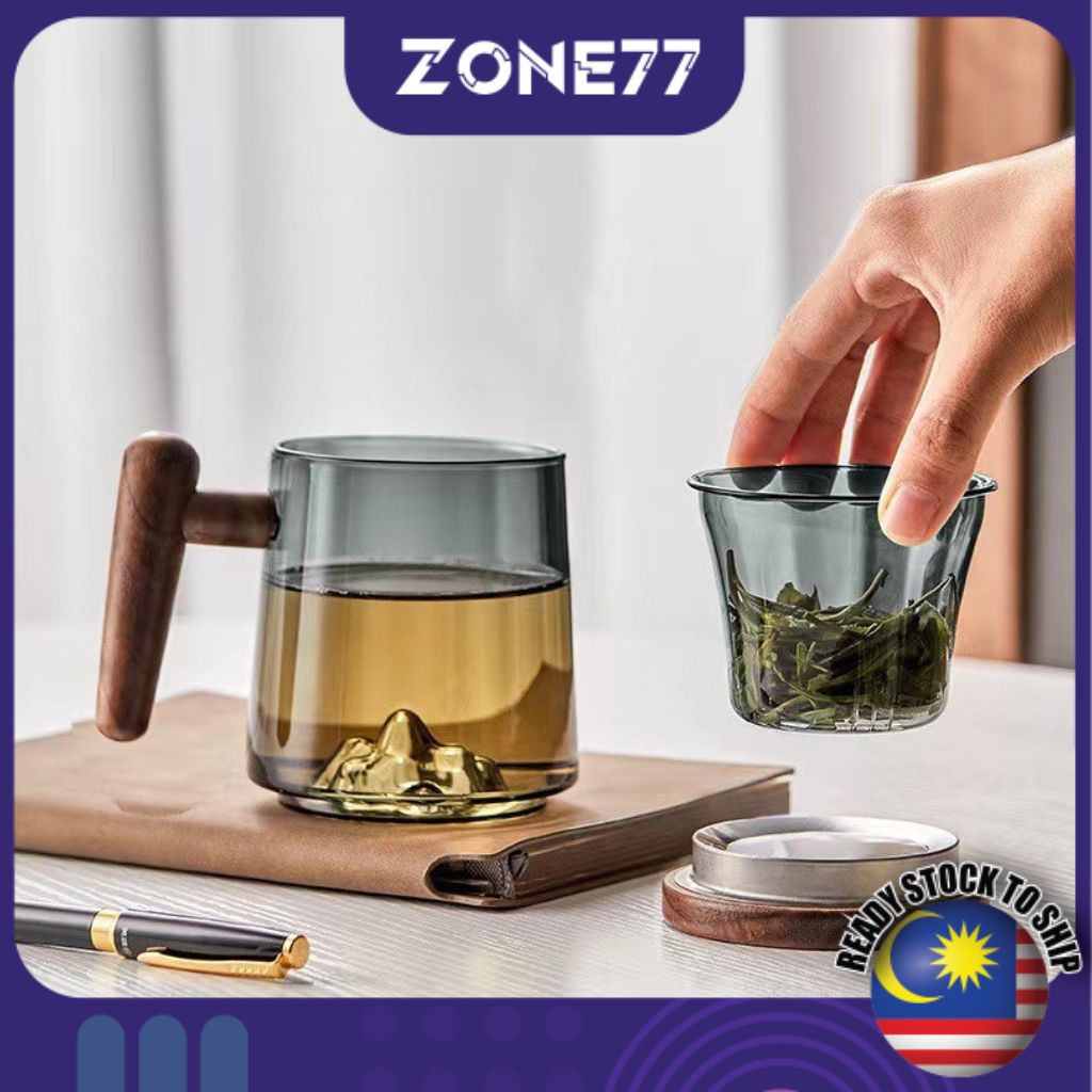 350ML Glass Cup Tea Filter Coffee Cup Glass Mug Tea Filter Cup with