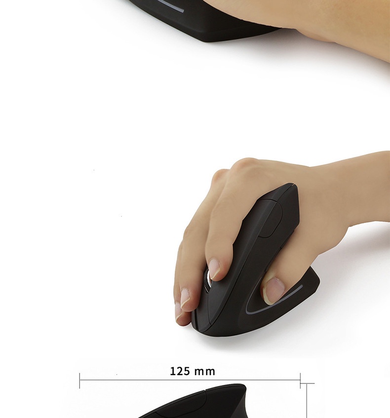 Vertical Wireless USB Mouse Ergonomic Rechargeable Portable PC Gamer ...