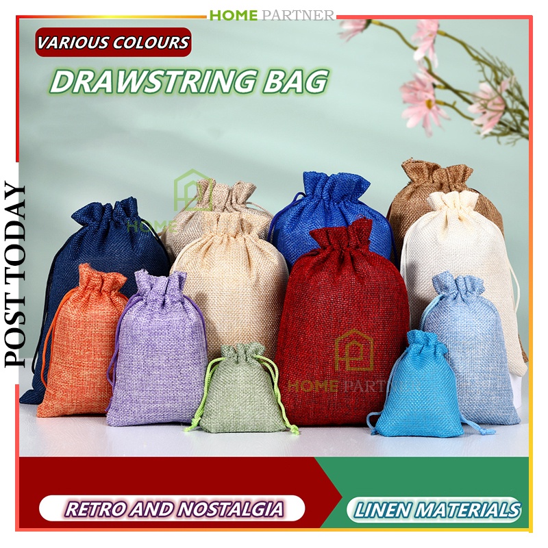 Cute Drawstring Bag Pouch Bag Jute Bag Jewellery Bag Gift Bag Linen