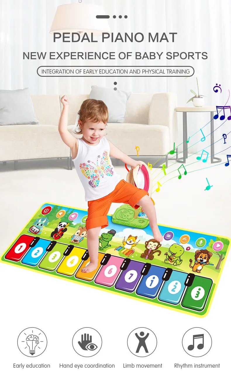 LH Children Piano Mat Educational Musical Instrument Toys Multifunction ...