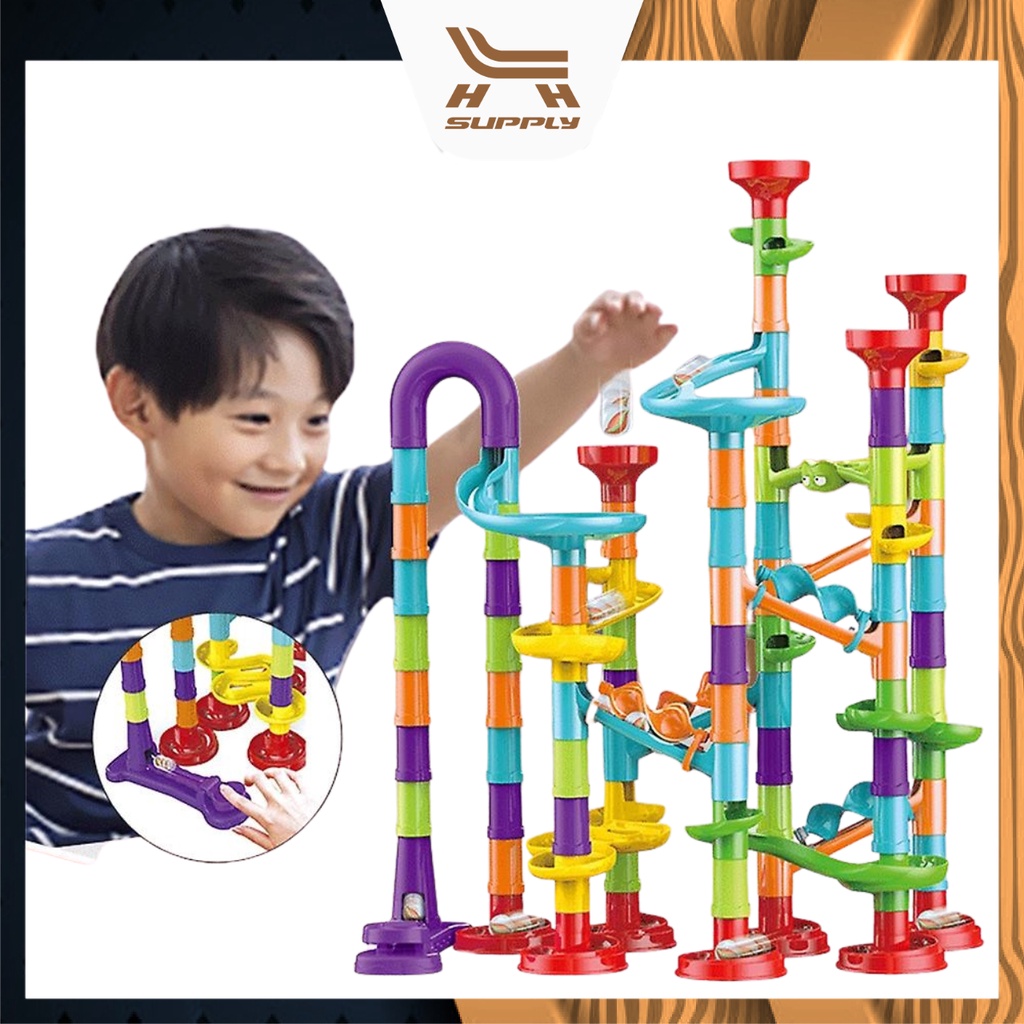 LH 113 Pcs Marble Run Pipeline Toy Set, Construction Building Blocks