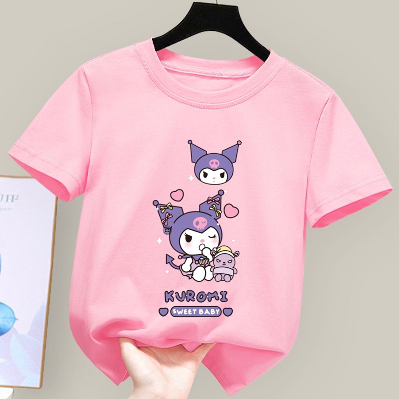 Kuromi Shirt Kids Kawaii Round Neck T Unisex Kids Tshirts Kids Apparel ...