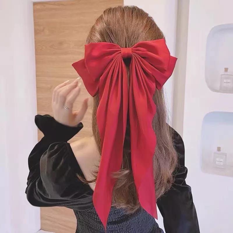 Korean Girl Temperament Hair pin Bow Ribbon Hairpin Korea Elegant Long