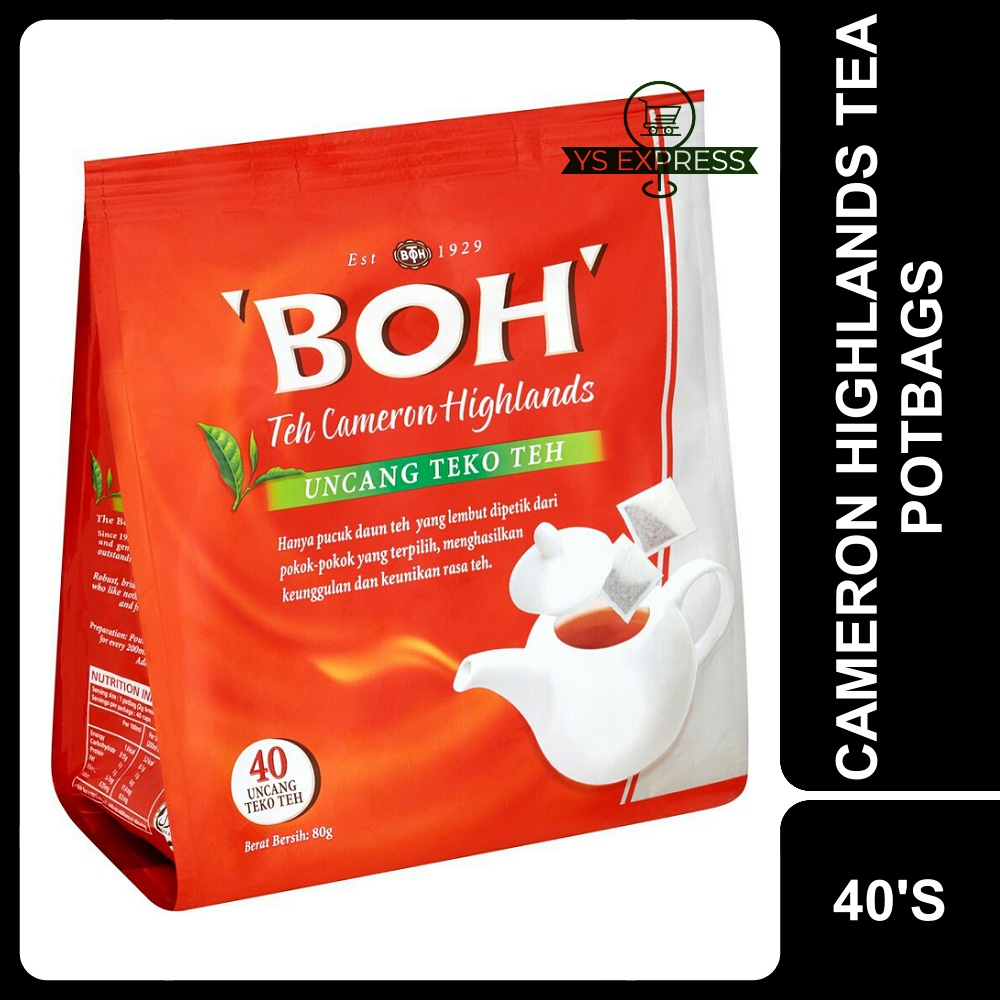 BOH Cameron Highlands Tea Potbags 40'S - Teh Cameron Highlands Uncang ...