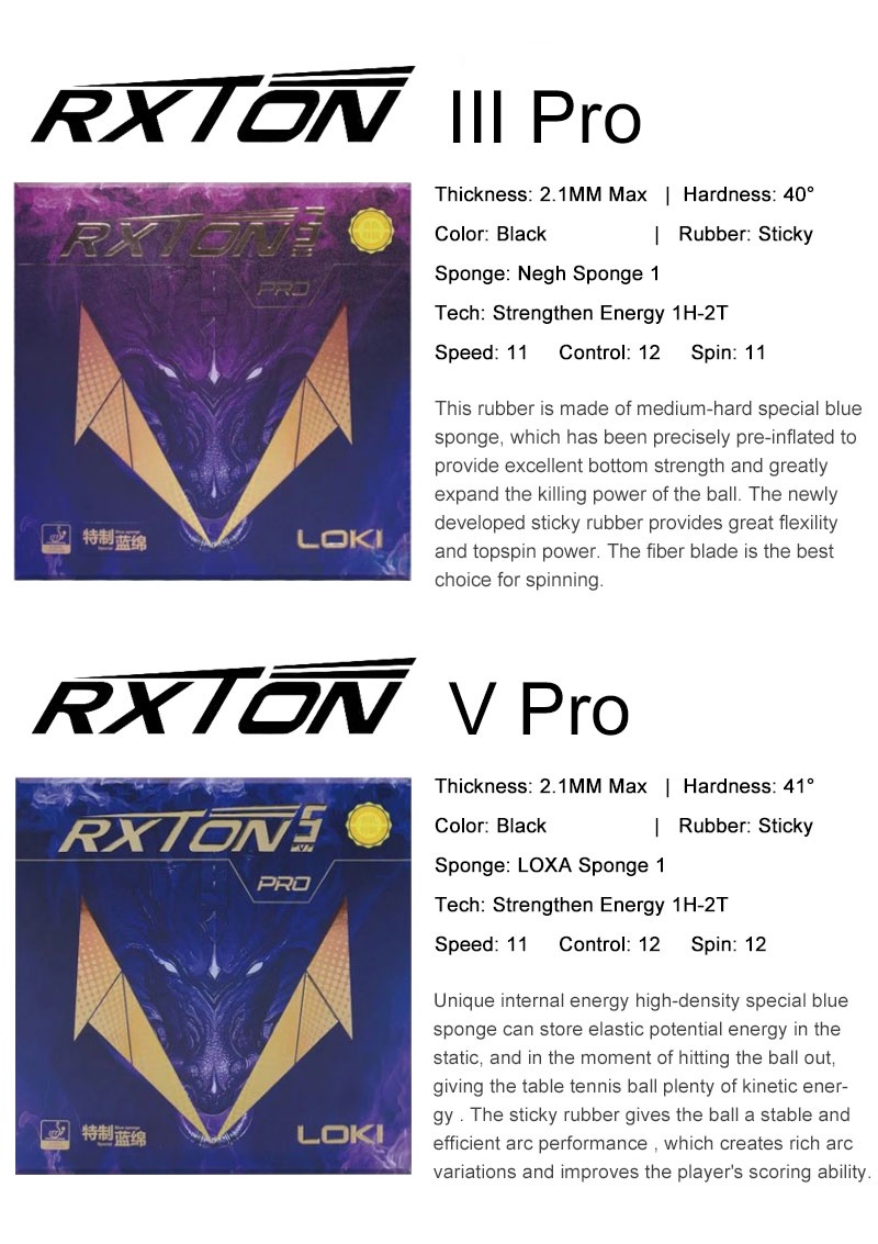 Original LOKI RXTON Brand New Table Tennis Rubber Sticky Ping Pong ...