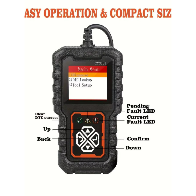 Creader 3001 OBD2 Scanner, Engine Fault Code Reader Mode 6 CAN ...