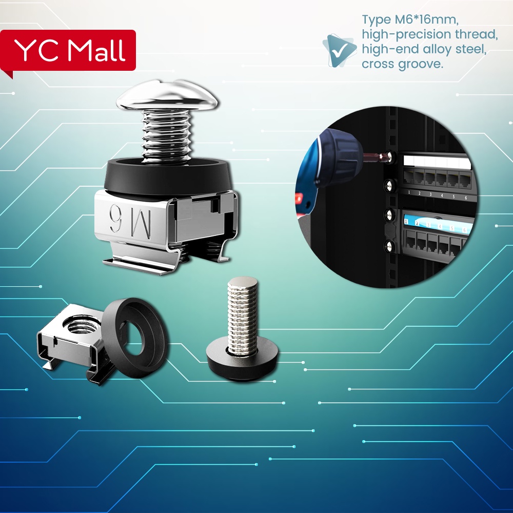 M6 Mounting Screws & Cage Nuts For Server Rack Shopee Malaysia
