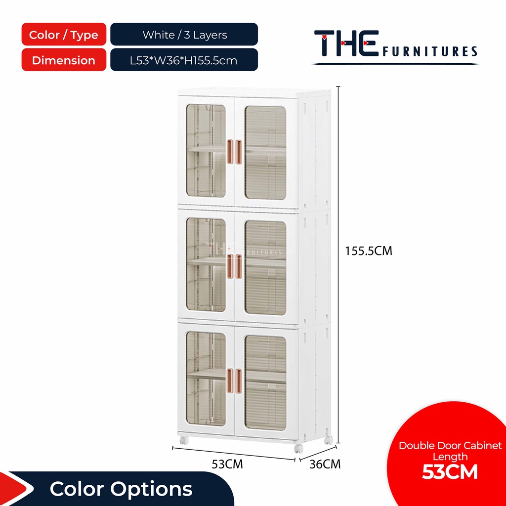THE Single/Double Door Foldable Storage With Wheels