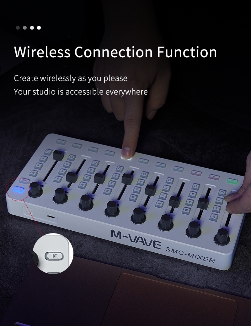 M-VAVE SMC-Mixer Wireless MIDI Controller Mixing Console 8 Encoder ...