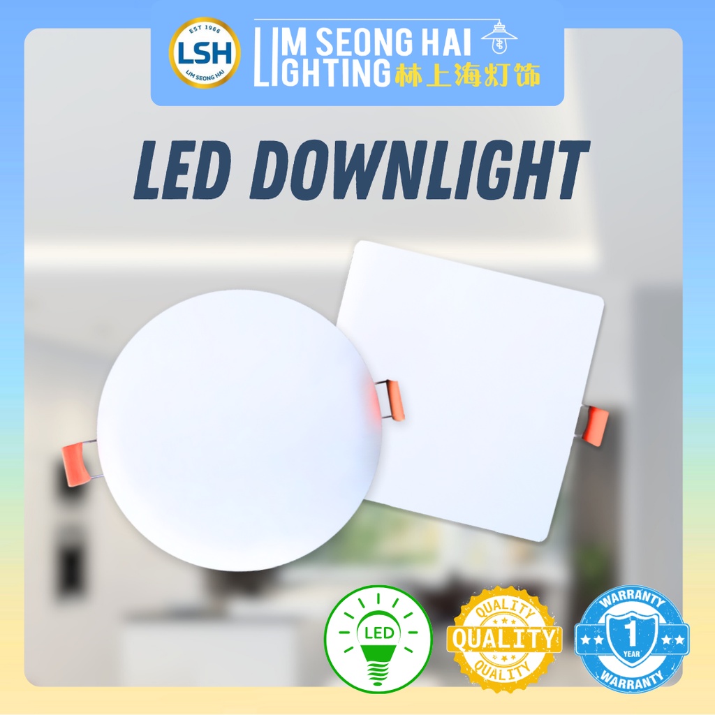 [1YEAR WARRANTY] LED BORDERLESS DOWNLIGHT ROUND & SQUARE RECESSED LED ...