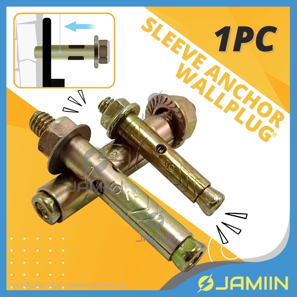 [1PC] A20/A25/A30 PREMIUM Sleeve Anchor Wall Expansion Bolt Iron Plug