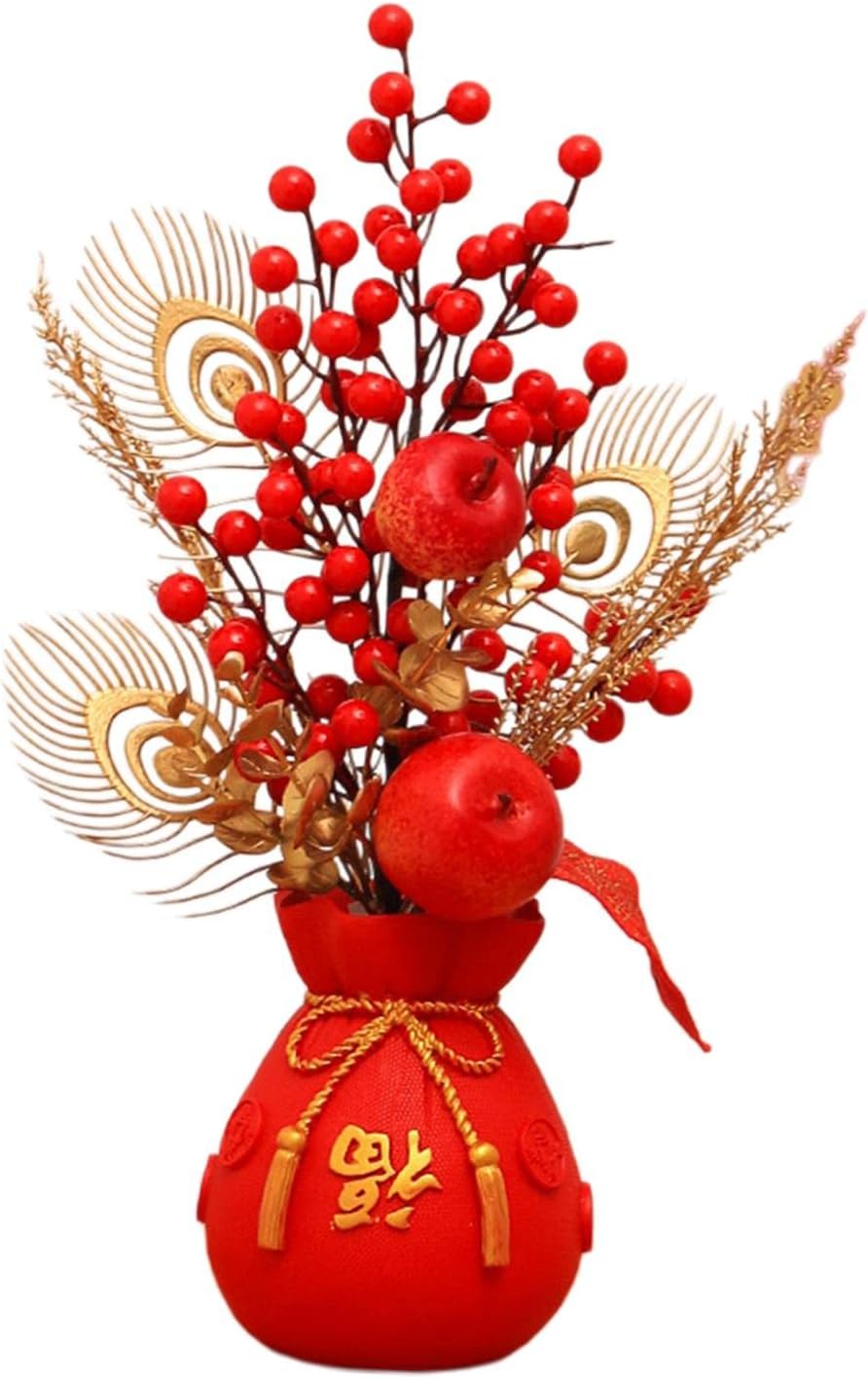 2pcs Artificial Bouquet Gold Leaves Cny New Year Christmas Decorations 