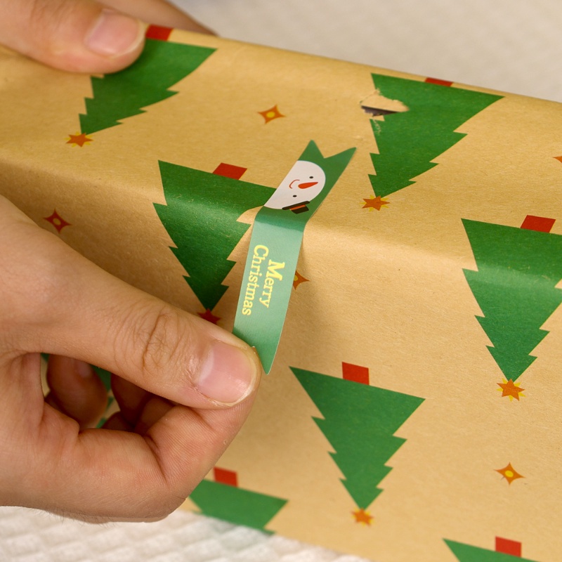 10Pcs/Set Xmas Gift Box Bag Baking Wrapping Seal Label Sticker ...