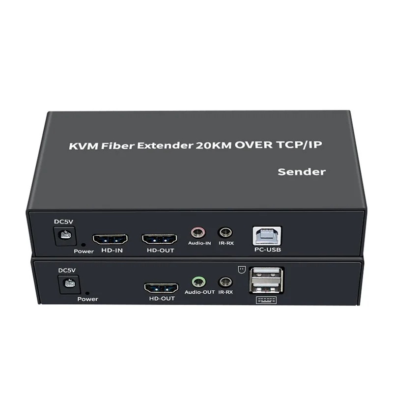 Km Hdmi Kvm Fiber Extender Over Sc Fiber Optical Cable Hdmi Usb To Fiber Extender Transceiver