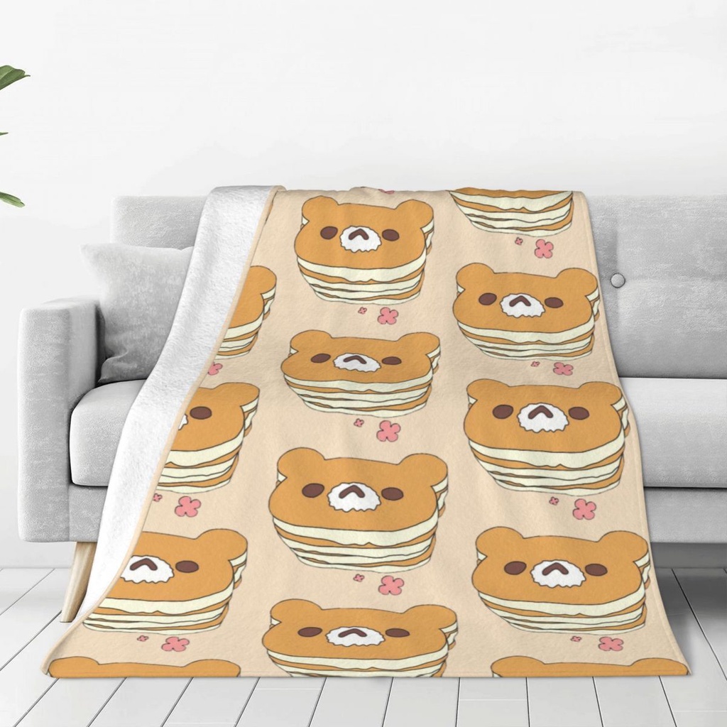 Kawaii Bear Mascotte Pancake Blanket Flannel Rilakkuma Portable