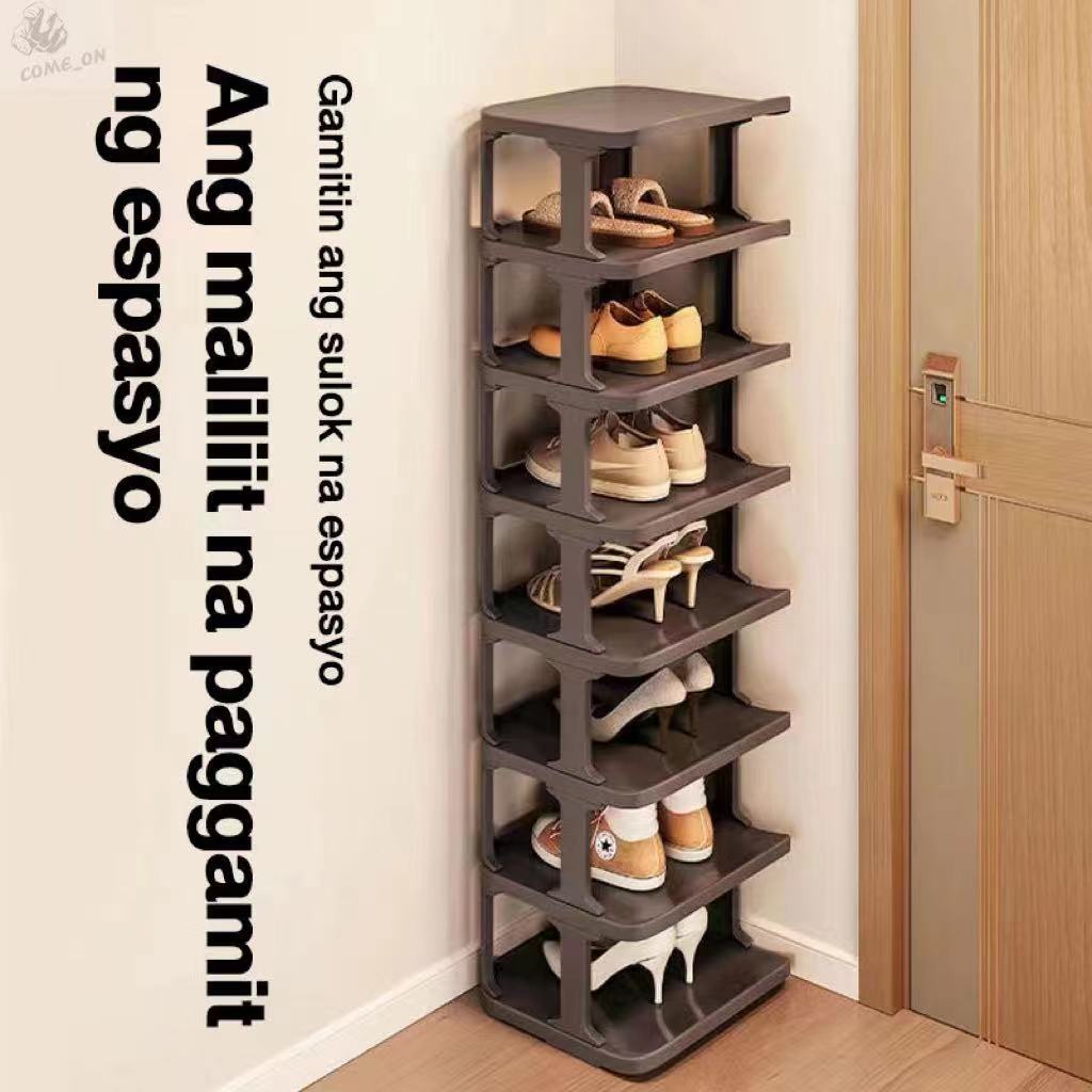 COMEON Stackable Shoe Rack Plastic Shoe Storage Cabinet Furniture ...