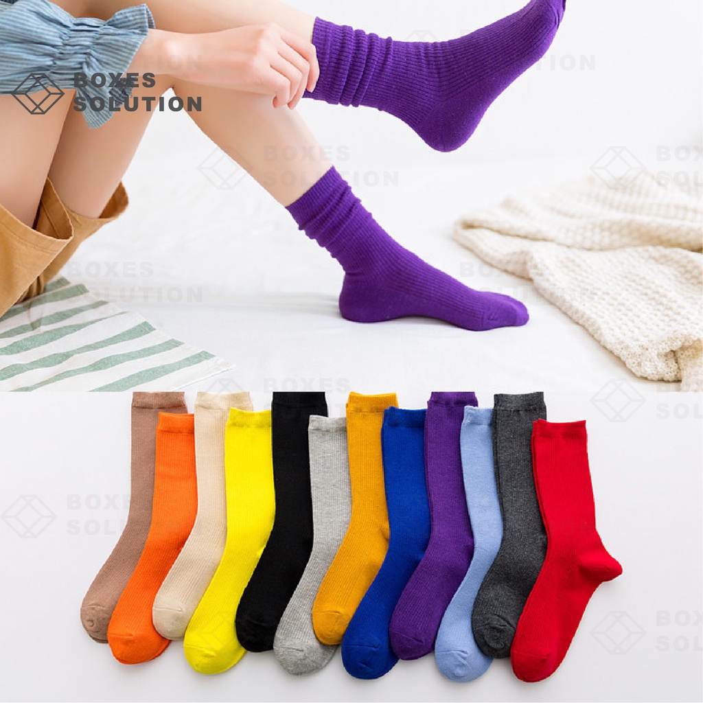 VBS READY STOCK #Long Sock Women Tube Sock College Style Spring Summer ...