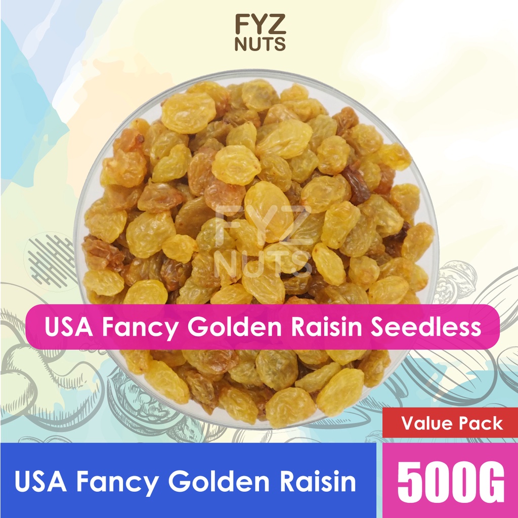 FYZ Herbs USA Fancy Golden Raisin Seedless 500g | 美国黄金葡萄干(小) | KISMIS ...