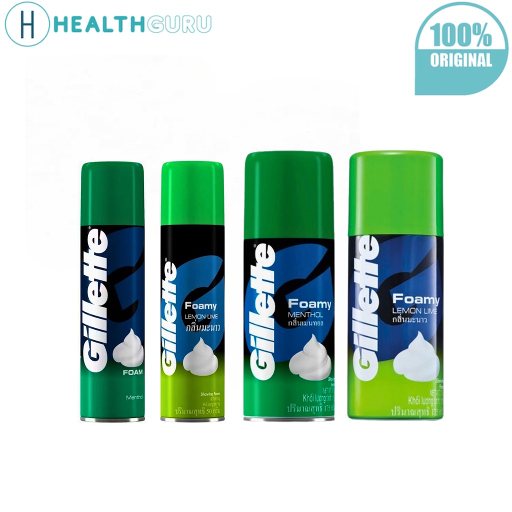 HealthGuru Gillette Foamy Menthol Lemon Lime Shave Foam Men Shaving