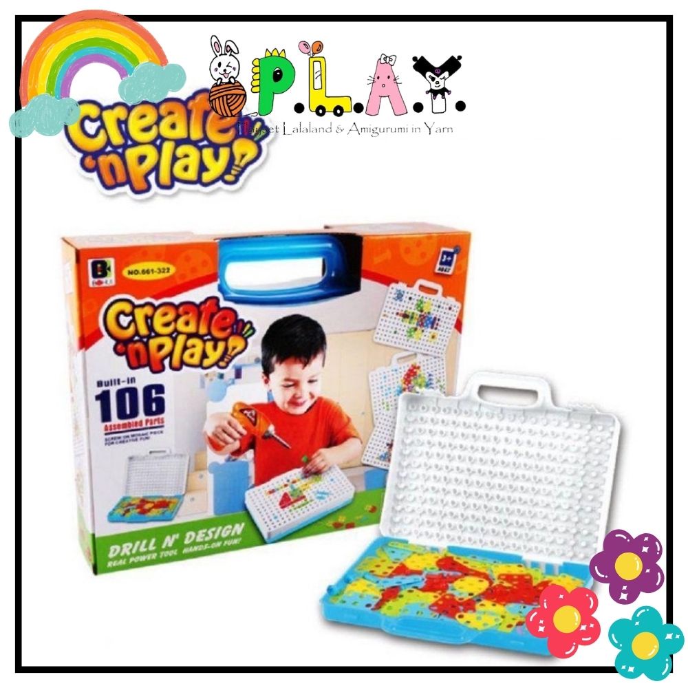 PLAY Create Drill and Design Kids 3D STEM Children Simulate Screw Toy ...