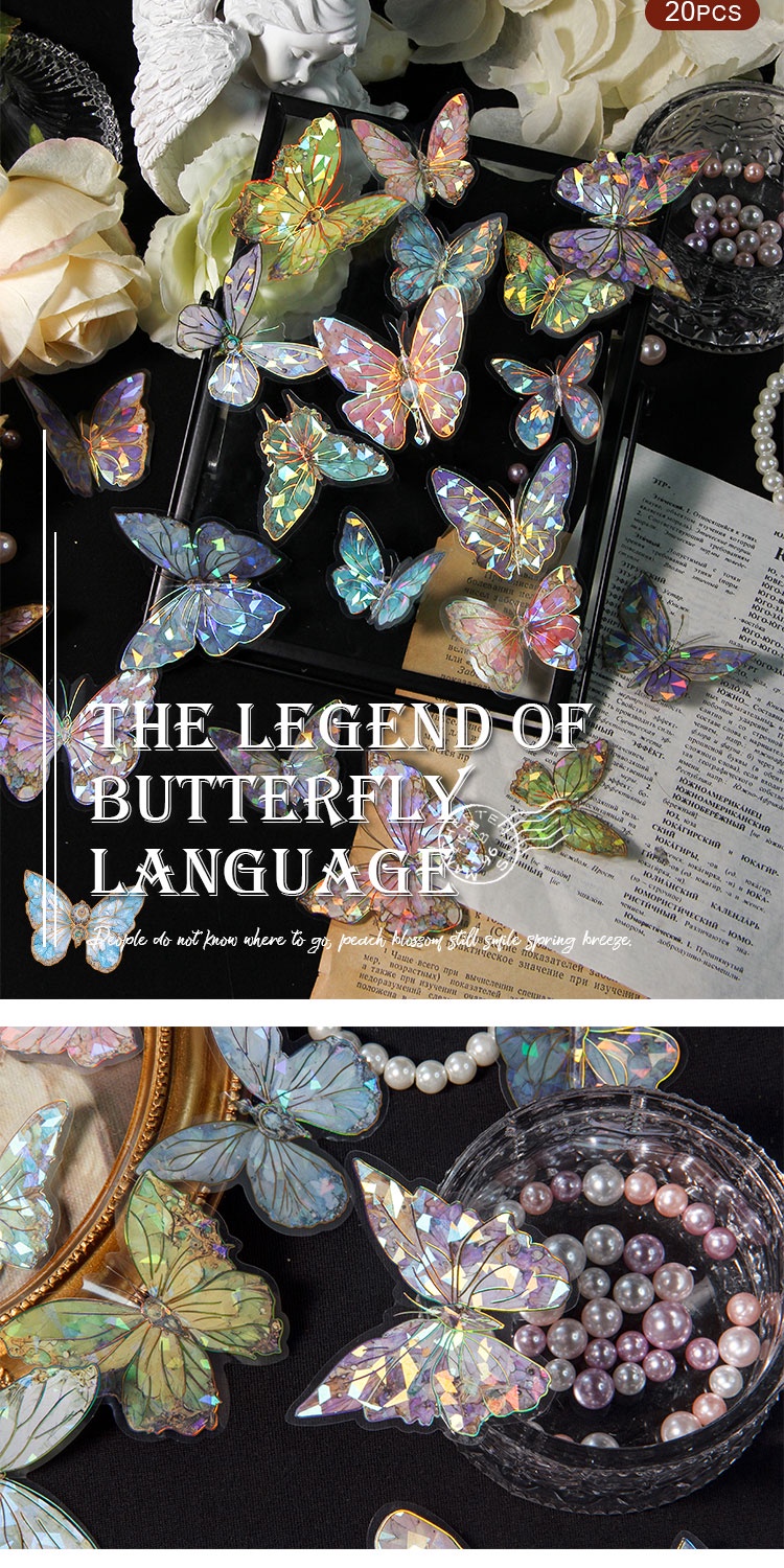 Journamm 20pcs/pack Butterfly Stickers Gold Foil DIY Scrapbooking ...