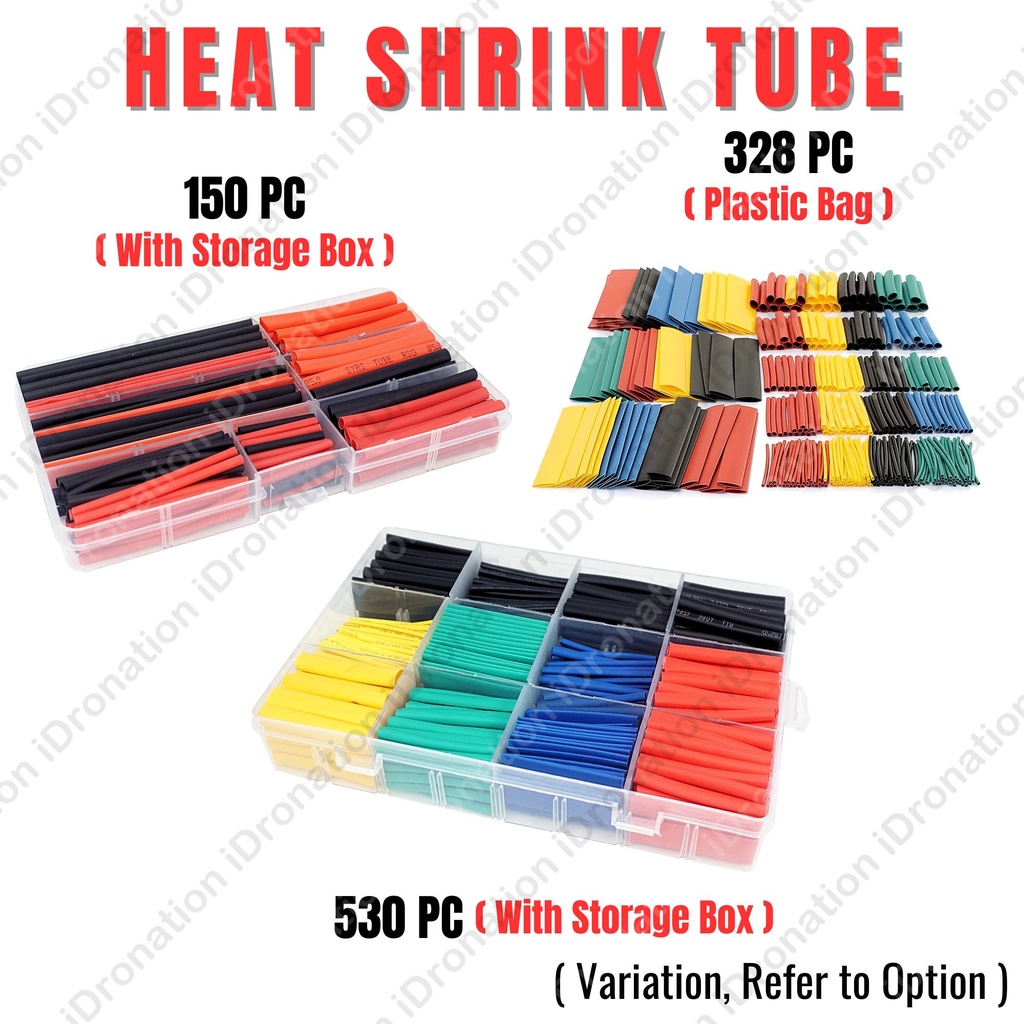530PCS Heat Tube Shrink Assorted Polyolefin Insulation Sleeving Wire ...