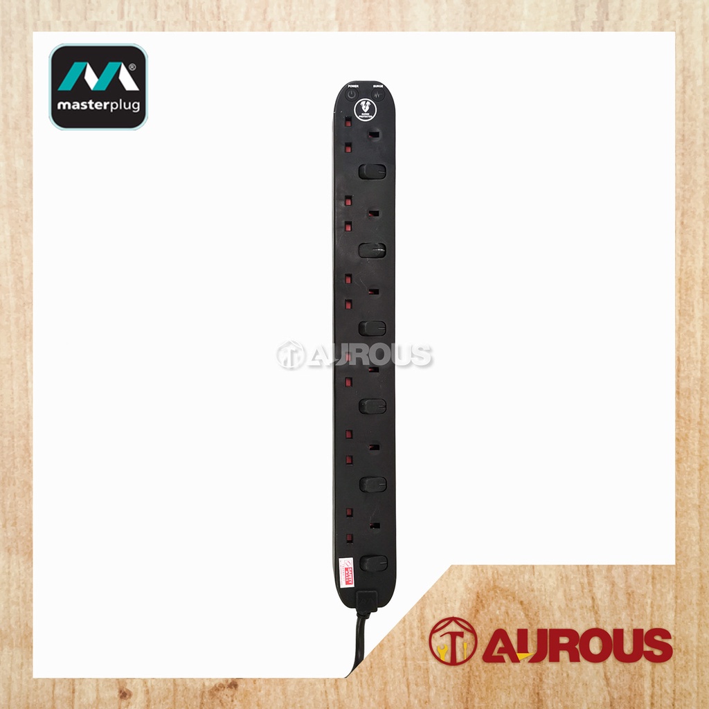 MASTERPLUG SWITCHED EXTENSION LEAD SURGE PROTECTED POWER SOCKET 2M X 6