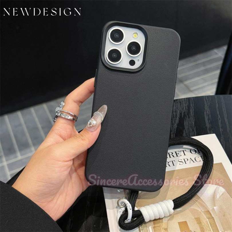 TPU Solid Color Lanyard and Case Compatible For iPhone 16 11 12 13 15 ...