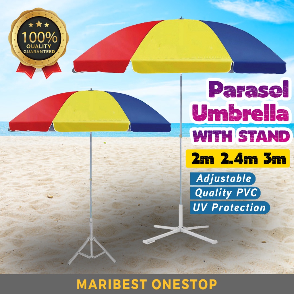 2M 2.4M 3M Rainbow Parasol Umbrella UV Protection Patio Umbrella Beach