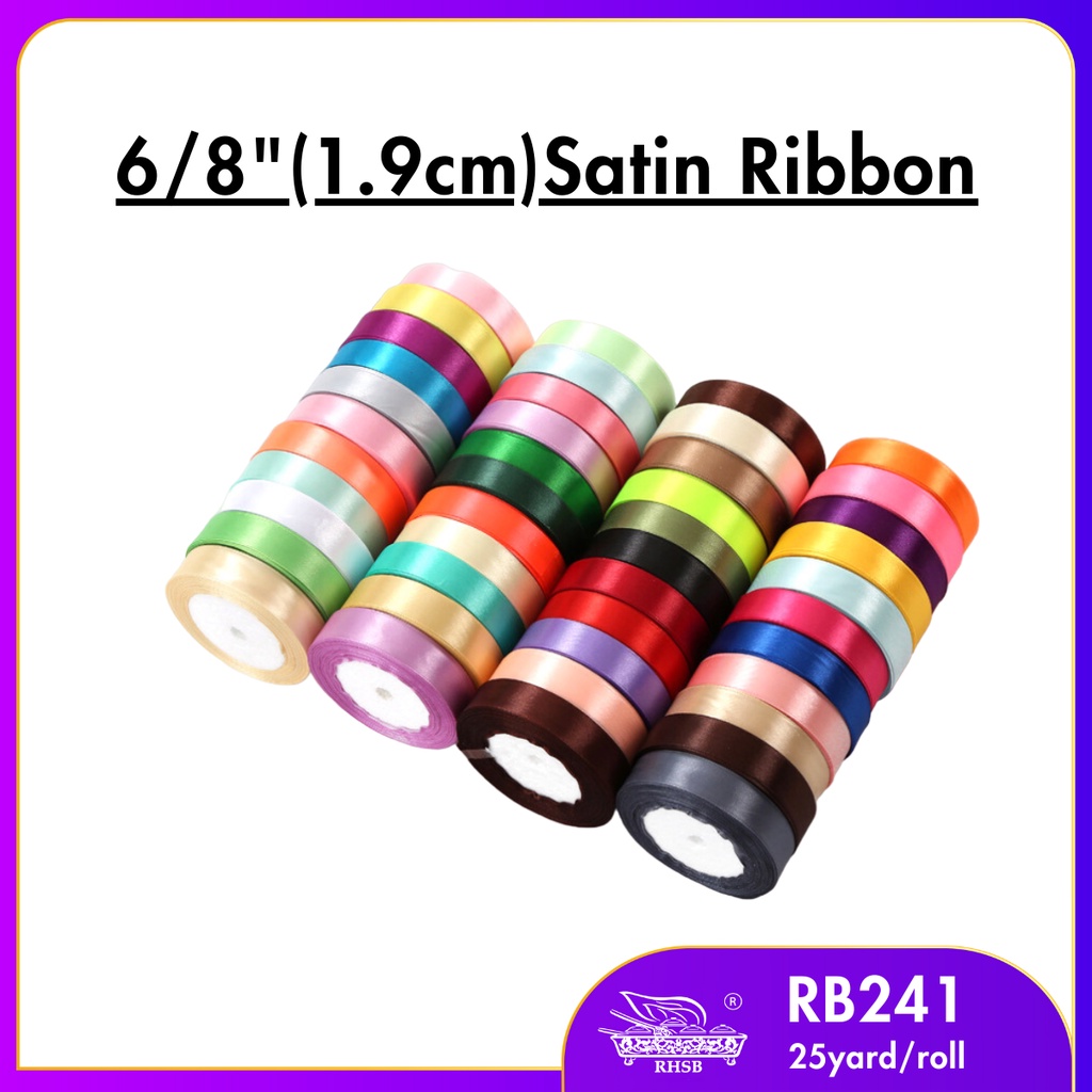 25yrd /ROLL 2cm (6/8'') SATIN RIBBON / REBEN / RIBBON HADIAH / RIBEN ...