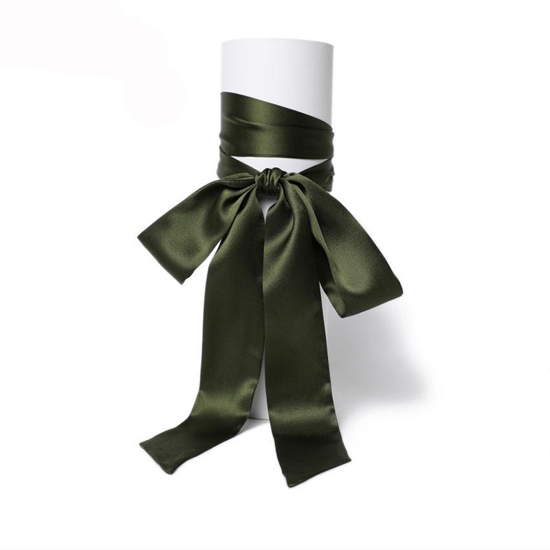 Solid Color Narrow Long Strip Small Silk Scarf Multifunctional Variety ...