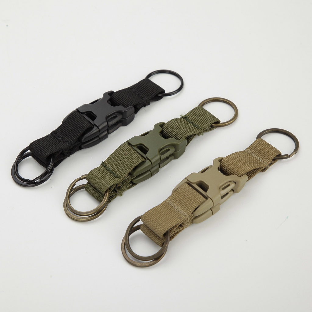 LUC Molle clip nylon strap key ring key chain holder carabiner hanging ...