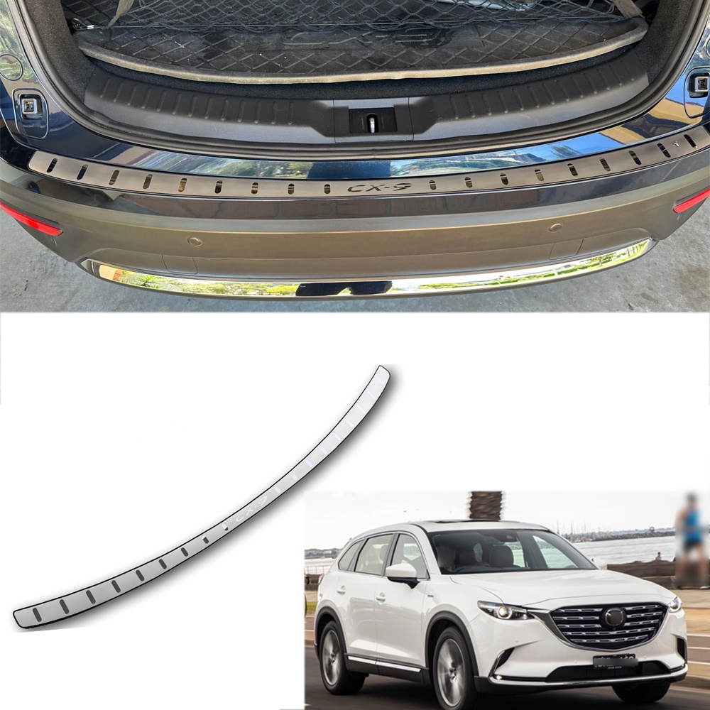 MONTFORD Stainless Steel Inner Outer Rear Bumper Plate Cover Trims Protector Fra - Foto 6