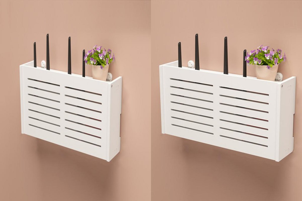[WX] Router Wall Mount Shelf Wifi Router Storage Rack Wooden Wifi ...