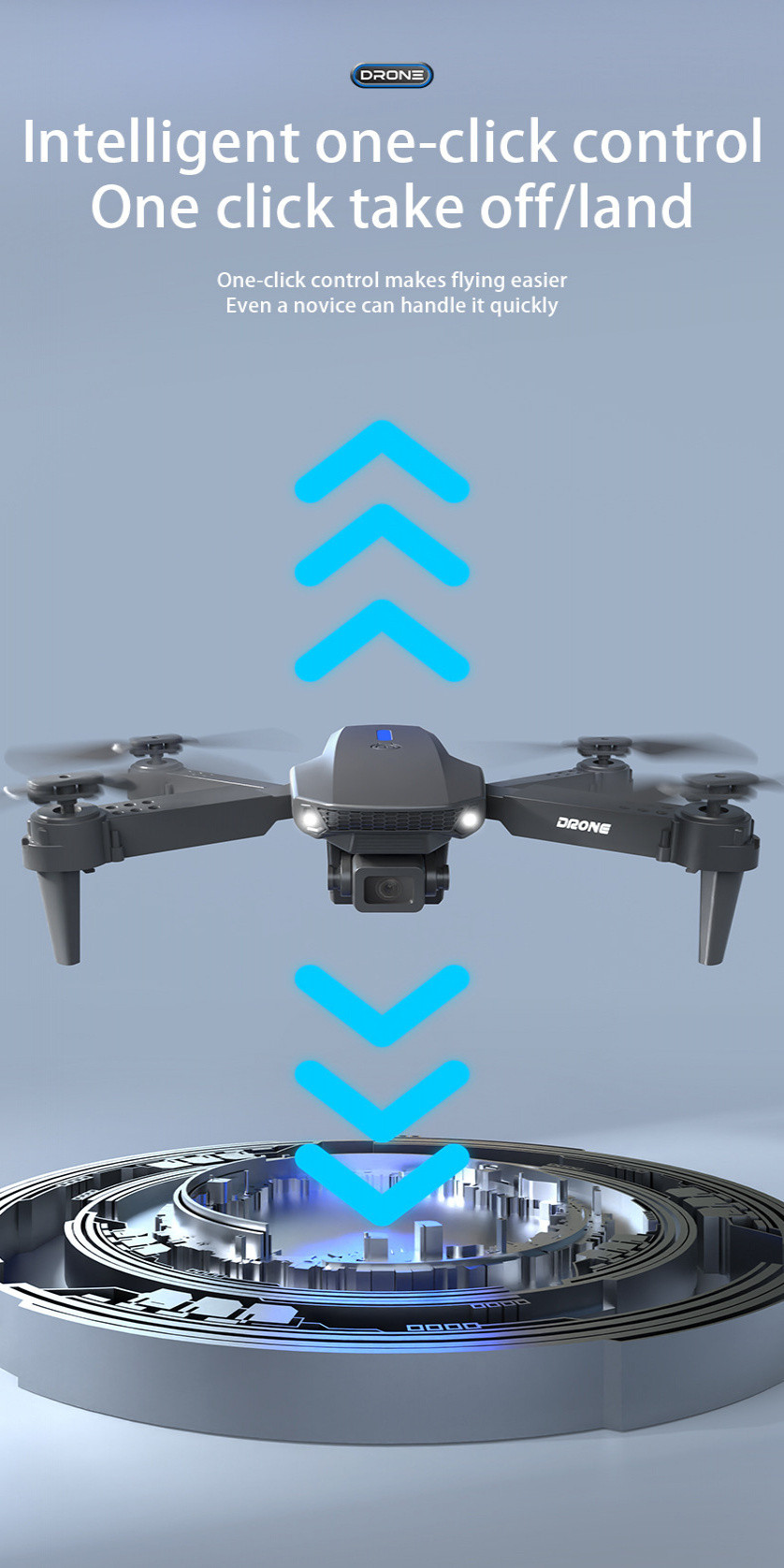E88Pro Foldable Drone 4K Dual Camera RC Quadcopter with Gesture Control ...