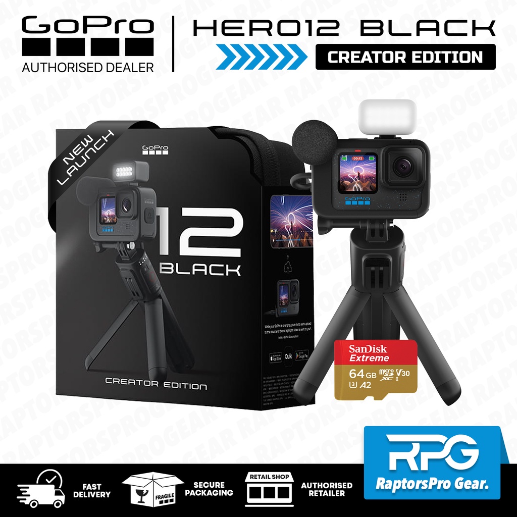 GoPro HERO12 / HERO 12 Black 5.3K60 10-Bit HDR Video 27MP Photos 9:16 ...